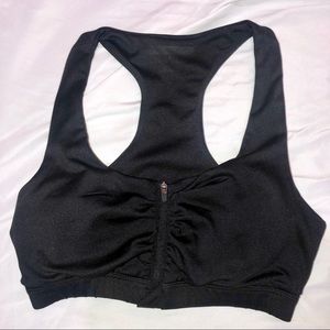 Black Zip Up Sports Bra